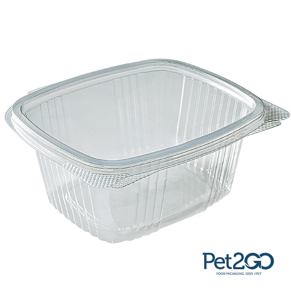 Envase plástico rectangular 16oz - rPET - Pet2Go Venezuela